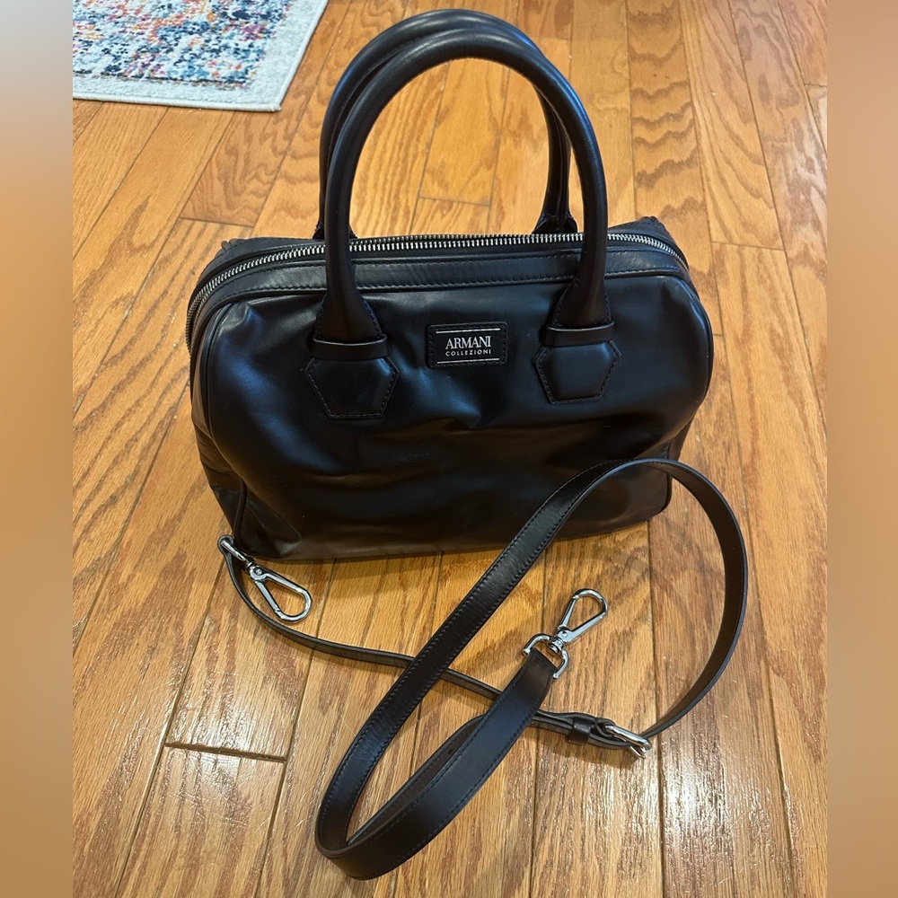 Armani Collezioni Black Leather Purse